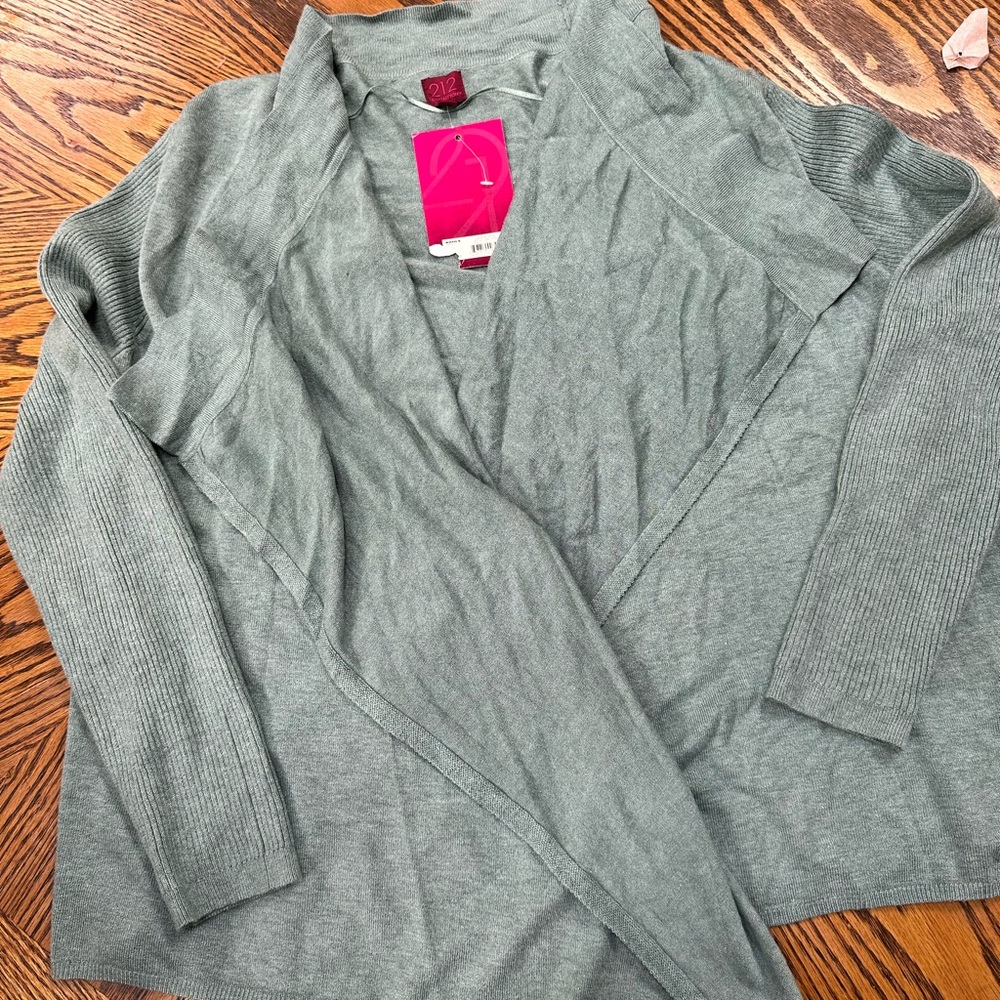 212 Collection Women's Light Gray Open Cardigan